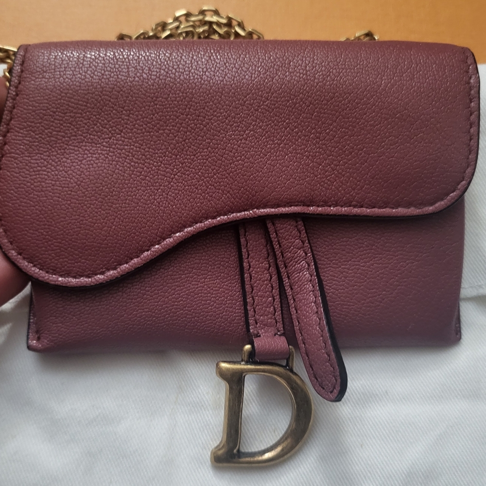 Dior Nano Saddle With Gold Chain